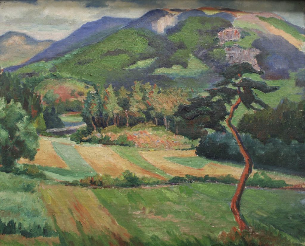 N°109 Paysage avec pin au tronc rouge, Murols 1936, 61 x 50 cm